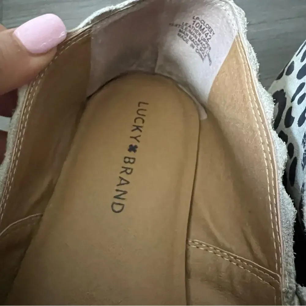 Lucky Brand Cloeey Leopard Suede Slide Mule Slip On 10M